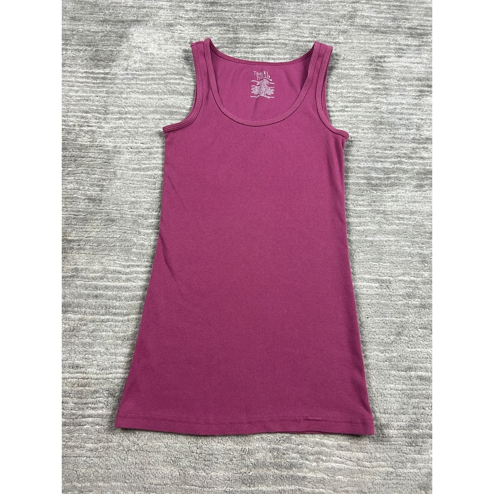 Time and Tru Tank Top Womens M Mauve Pink Ribbed Scoop Neck TTL19008 Sleeveless